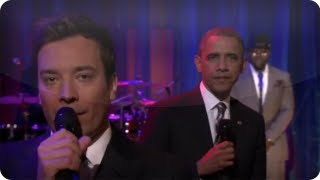 Slow Jam The News with Barack Obama Late Night with Jimmy Fallon [upl. by Elleynad]