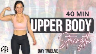 40 Min UPPER BODY KETTLEBELL WORKOUT at Home  STRENGTH  Day 12 KUWTKB  Aryana Active [upl. by Broddie]