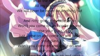 Nightcore  Raise your Glass Lyrics [upl. by Sukul]