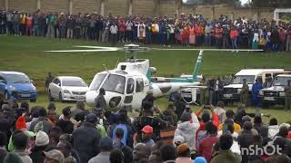 KIPSIGIS KINGPIN Johana Ngeno lands in a chopper during Kalenjin Awards Event at Kapkatet Stadium [upl. by Leksehcey957]