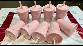 COMO HACER HELADOS O PALETAS DE FRESA CREMOSITAS CASERAS [upl. by Noffihc]