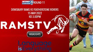 Highlights Dewsbury Rams vs Featherstone Rovers Championship Round 11 150522 [upl. by Nairadal]