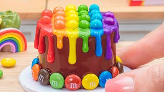 Amazing Melt Rainbow Cake Decorating Tutorial  2 Tier Rainbow Chocolate Cake Mini Cake Compilation [upl. by Ilana387]