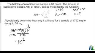 Exponential word problem involving half life [upl. by Notsrik]