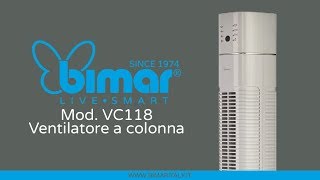 BIMAR  VC118  VENTILATORE IONIZZANTE A COLONNA 120 CM ELETTRONICO CON TELECOMANDO [upl. by Smallman]