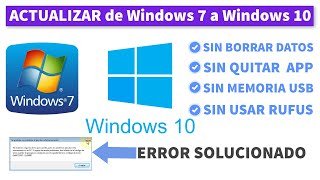 Actualizar de Windows 7 a Windows 10 Sin Perder Datos Sin Borrar Programas error 0x80072f8f 0x20000 [upl. by Ianthe200]