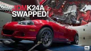 K Swapped Mazda Miata rips dyno [upl. by Ayokahs]