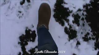 Walking with my chestnut Ugg Classic Ultra Mini Platform in snow 👢 [upl. by Odawa998]