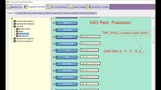 Edit post processor NX CAM G84 xuất ra bước ren của dụng cụ cắt [upl. by Tirrej908]