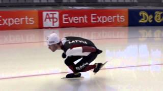 Haralds Silovs speedskating corner technique in slowmotion [upl. by Ennybor]