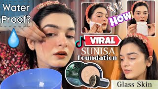 SUNISA Water Proof Foundation Review  Most Viral Glass Skin Foundation  HOW [upl. by Brechtel]