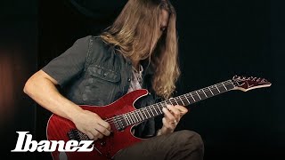 Kiko Loureiro and his new signature Ibanez guitar the KIKO100TRR [upl. by Akilam]