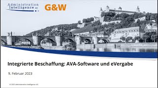 Integrierte Beschaffung AVASoftware amp eVergabe  Webinar Administration Intelligence amp GampW [upl. by Nnyletak138]