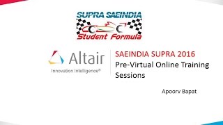 SUPRA SAE India 2016 PreVirtual Online Training Session Day 1 [upl. by Phillipe192]