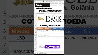 Aprenda a ter o Histórico das Cotações de Moedas no EXCEL [upl. by Sille348]