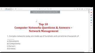 Network Management  Computer Networks Questions amp Answers MCQ [upl. by Verger]