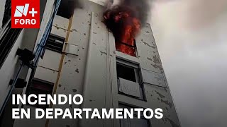 4 intoxicados deja un incendio en una torre de departamentos en Colonia Álamos CDMX  Las Noticias [upl. by Zachar]