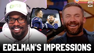 Julian Edelman Impersonates Tom Brady Gronk and Bill Belichick  The Voncast [upl. by Llerad]