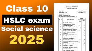 New Class 10 HSLC 2025 Social science Syllabus মেট্ৰিক পৰীক্ষা ২০২৫ Syllabus ASSEB [upl. by Hehre409]