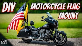 DIY Motorcycle Flag Mount  Quick Easy and Inexpensive [upl. by Ecam]