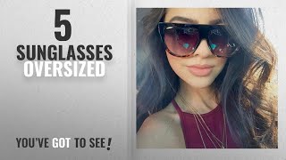 Top 10 Sunglasses Oversized  Winter 2018  VIVIENFANG Oversized Flat Top Aviator Polarized [upl. by Holleran866]