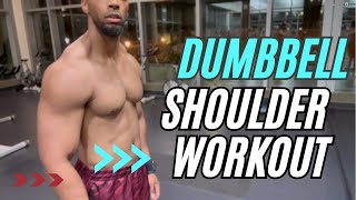 Bigger Shoulders For a Massive Look  3 Exercises Dumbbell Only [upl. by Ativ]