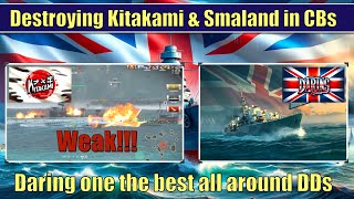 Destroying a Kitakami and Smaland weak Map Atlantic clan battles worldofwarships daring [upl. by Ddart]