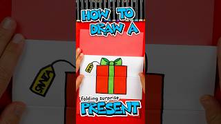 How to draw a folding surprise present 🎁 artforkidshub howtodraw [upl. by Enetsirk]