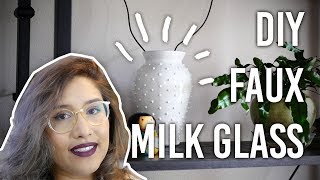 How to Faux Milk Glass  With Water Level Viewing Window for Water Wicks  DIY [upl. by Acemahs]