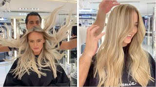 Hair color transformation for women BY mounir hair salon 👩🏻‍🦰  trending [upl. by Allehs704]