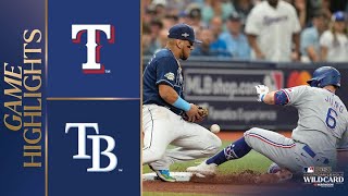 Rangers vs Rays Wild Card Game 2 Highlights 10423  MLB Highlights [upl. by Alleuqahs]