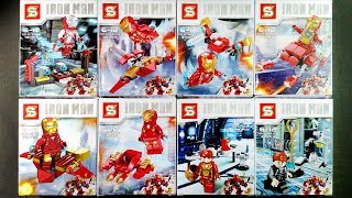 LEGO Marvel Super Heroes Iron Man Minifigures bootleg  knockoff Sheng Yuan SY624 [upl. by Alya]