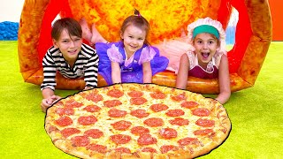 Pizza Song Five Kids Nursery Rhymes amp Kids Songs [upl. by Arman]