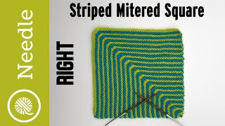 Needle Knit Striped Mitered Square [upl. by Nothgiel]