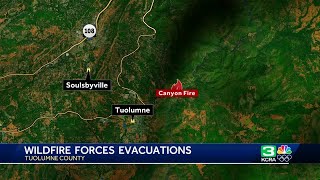 Canyon Fire forces evacuations in Tuolumne County [upl. by Durning]