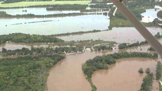 Aerial Video White River Flooding At Augusta Arkansas 552011 [upl. by Yelime]