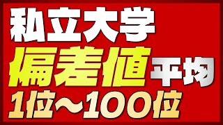 【全学部 平均偏差値】私立大学偏差値ランキングTOP100 全学部 平均偏差値【2023年 最新版】 [upl. by Oad]