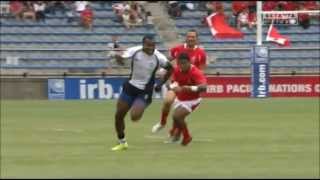 Viliame Iongis feeble tackle attempt on Sireli Bobo [upl. by Oirram669]