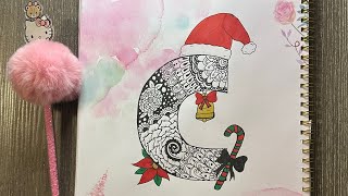 Easy Mandala Art with Letter C ✨🎄 Art for Mindfulness🤍✨ [upl. by Gay]