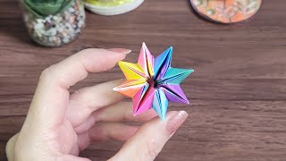 Como fazer Origami Fidget Toy Estrela  coisas de papel ✨️ Star Infinity origami fidgettoys [upl. by Etnaid791]