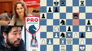 SHOCK DEFEAT Hikaru Nakamura loses to WGM Josefine Heinemann in Pro Chess League  Game Review [upl. by Sine313]