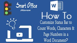 How To Customize Status Bar to Count Words Characters amp Page Numbers in a Word Document [upl. by Eesdnil414]