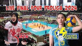 Live skor final four proliga 2024 Jakarta BIN vs Jakarta Electric PLN [upl. by Atilrak943]