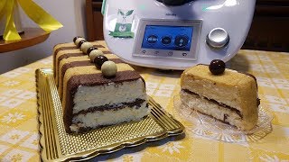 Tronchetto bicolore panna e nutella per bimby TM6 TM5 TM31 [upl. by Agemo]