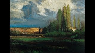 Reupload with Sound Study after George Inness Landscape Tonalist Landscape Oil Painting [upl. by Teraj]