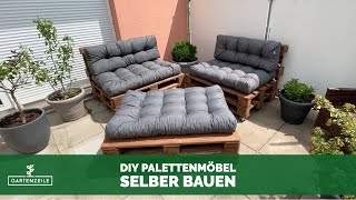 DIY Palettenmöbel selber bauen  einfach erklärt  inkl Material amp Werkzeugliste [upl. by Ennoryt]