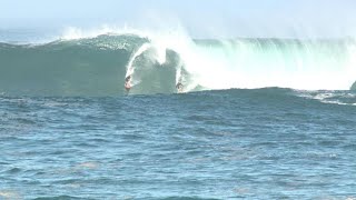 WATCH Surfers charge huge waves at Waimea Bay Peahi [upl. by Nagaet]