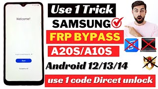 Samsung A10sA20s FRP Bypass 🔥 2024  Google Account Remove Without Pc Android 1112 New Method ✅ [upl. by Yuht]