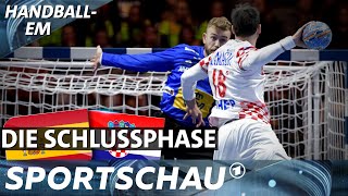 Finale Spanien  Kroatien Die spannende Schlussphase  HandballEM  Sportschau [upl. by Idnym]