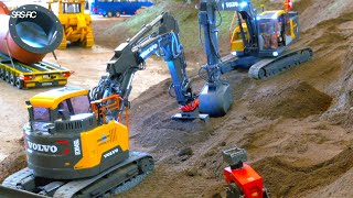 BEST OF RC TRUCKS AND CONSTRUCTION MACHINES VOLVO RC DIGGER DUO SWISS SCALE RC TRUCKS [upl. by Michon829]